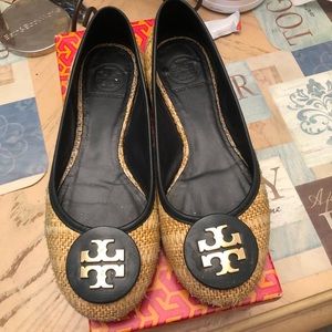Tory Burch straw flats